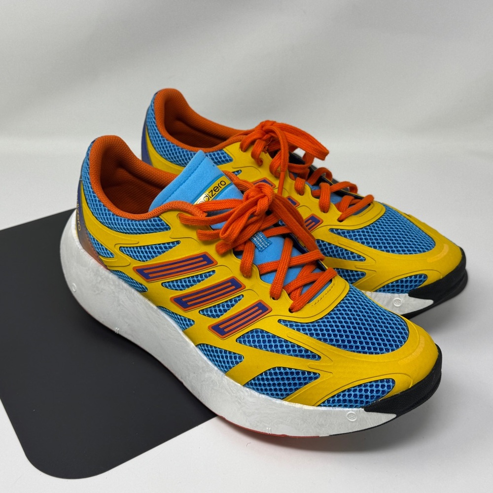 Adidas Adizero Aruku Running Shoes Yellow Blue White JH8074 Men's Sz 10